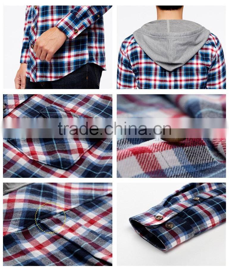 2016wholesale latest cheap check plaid cotton flannel shirts for men