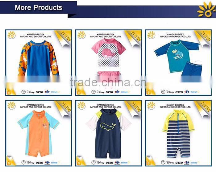 UV protection 50+ kids one piece half zipper custom printed rash guard