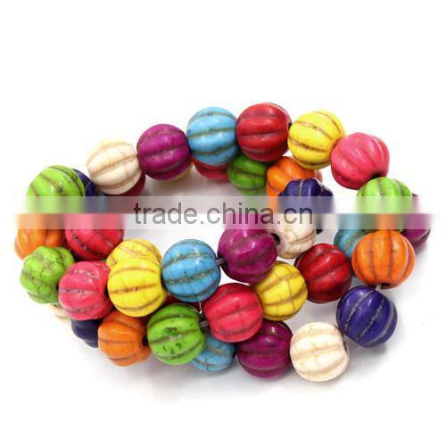 (Grade B) Synthetic Mixed Halloween Pumpkin Turquoise Beads