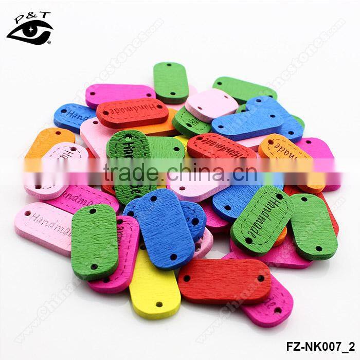 12x24mm Ellipse colorful shaped wooden buttons Colorful Buttons with holes For Clothing DIY Decoration Craft Accessories