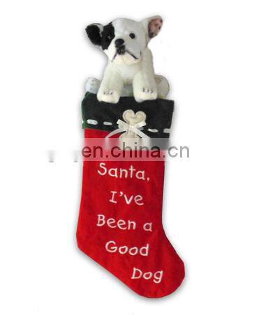 Specila design Plush Christmas Dog Toy in Christmas sock