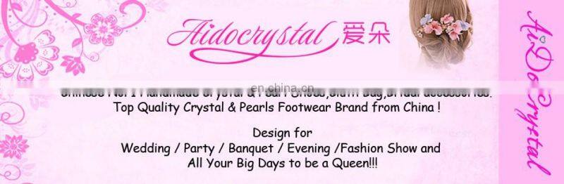 Aidocrystal Red wedding hairpiece hair flower with pearl hair comb