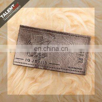 custom PU back patches denim leather label for jeans garment