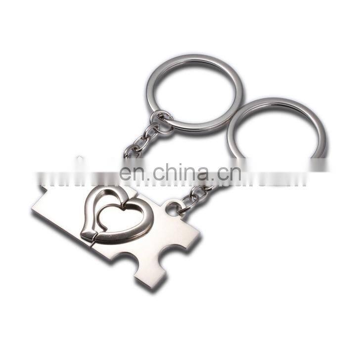 couple design heart shape metal lover keychain