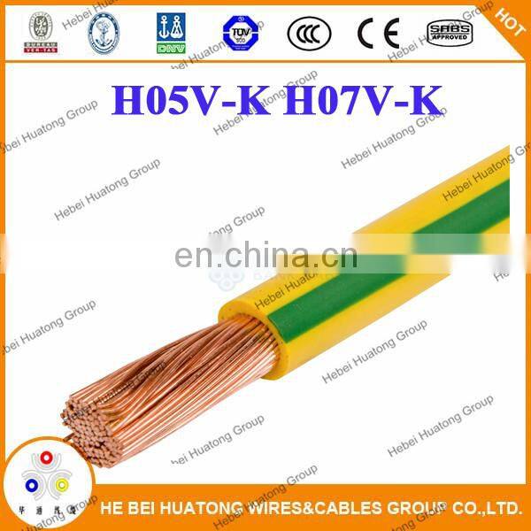 450/750V H07V-K 4mm 6mm PVC insulated building wires and cables for sale