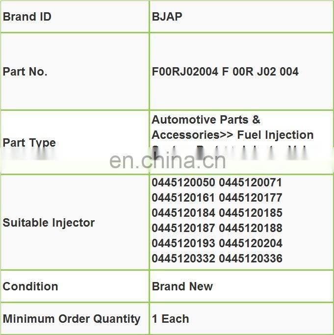 BJAP CRI Injector Valve Set Assembly F00RJ02004 F 00R J02 004