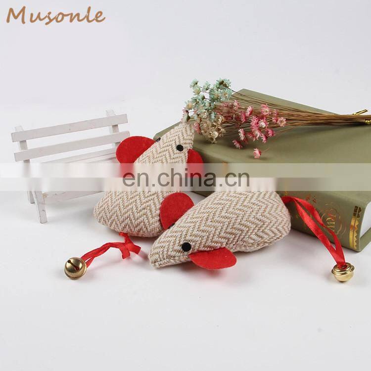 Manufacturers direct sale linen squeaky pet toys cat mouse with bell