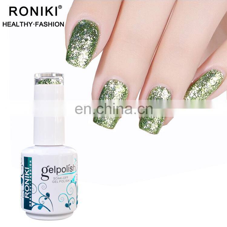 RONIKI Long Lasting wholesale Nail Gel Polish Beauty Colored micro diamond UV Gel