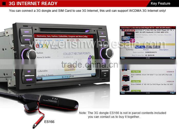 Erisin ES7301M 7" Touch Screen Car DVD GPS for Mondeo 2003