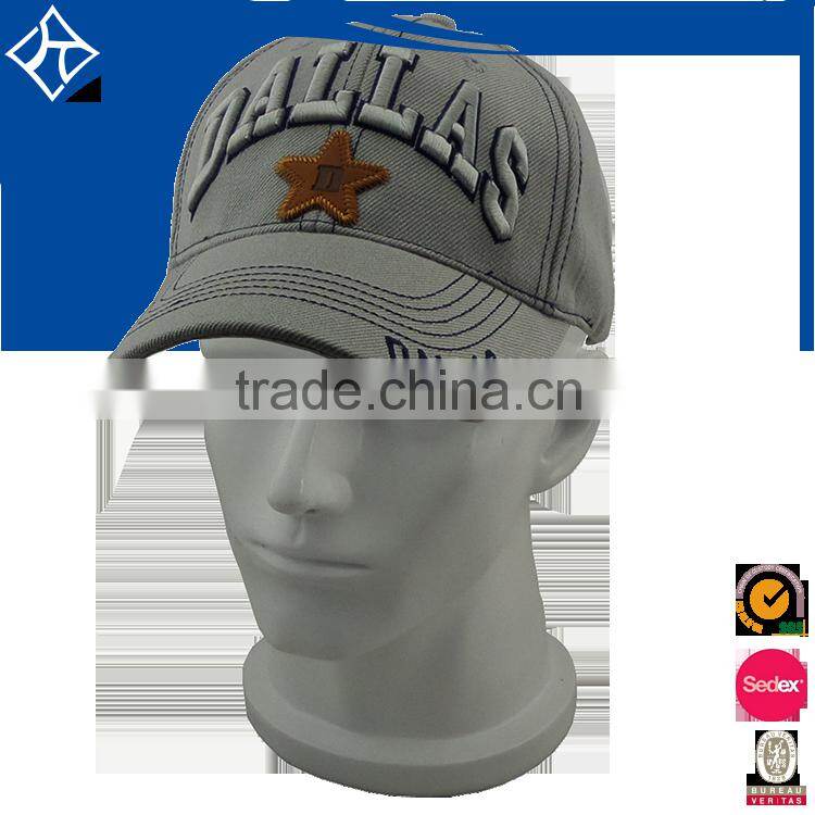 custom heavy brush 100% cotton head baseball cap manufacture