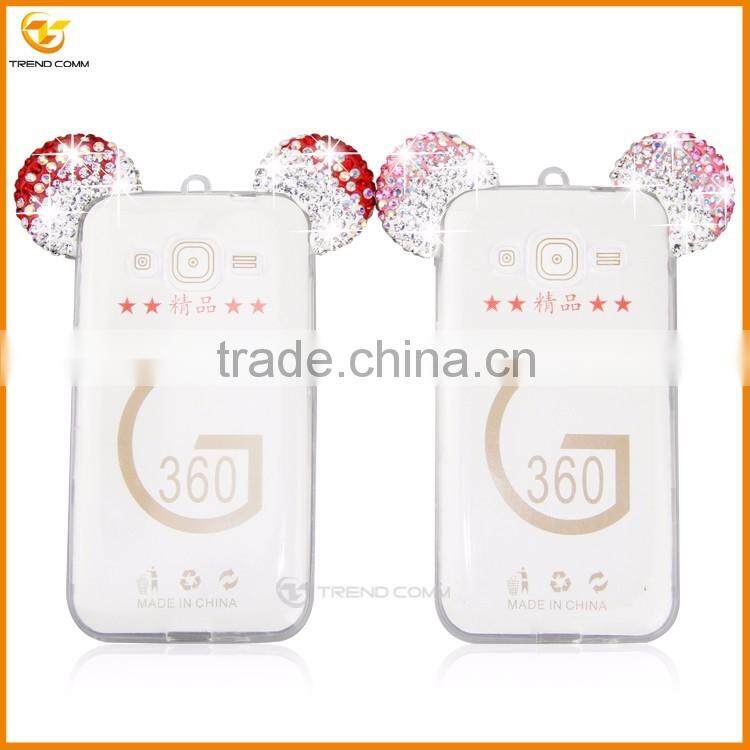china supplier for Samsung galaxy G360 3D diamond soft clear back cover case