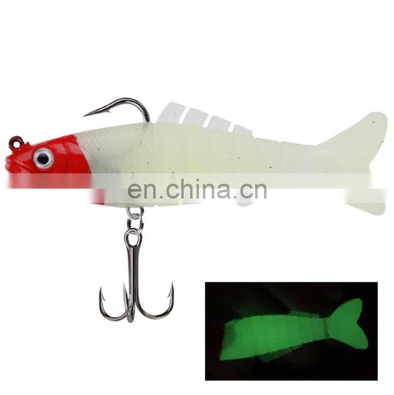 Wholesale 9cm18g 8 Sections Fishing Tackle Bait Fish Bait With Hook Soft Vibe Multi Jointed Lure