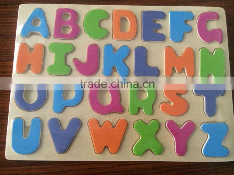 2015 The Natural Process Of Wooden Puzzles Toy Most Popular Kids Learning Letters
