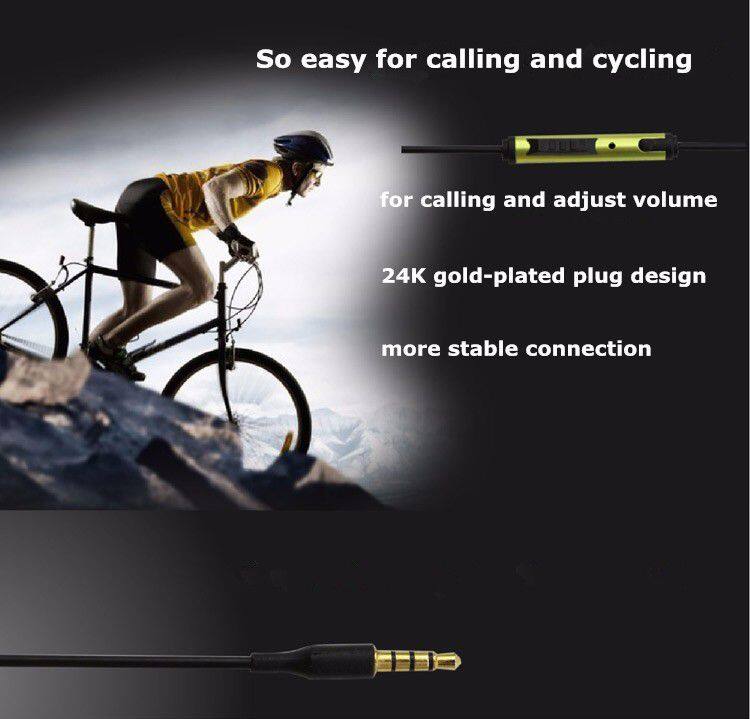 Wired Sweatproof Earhook In Ear Sport Headphones neckband earphone with Microphone for Running Jogging