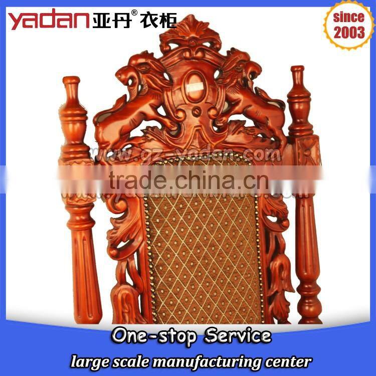 church wood frame furniture king throne chair with armrest made from China