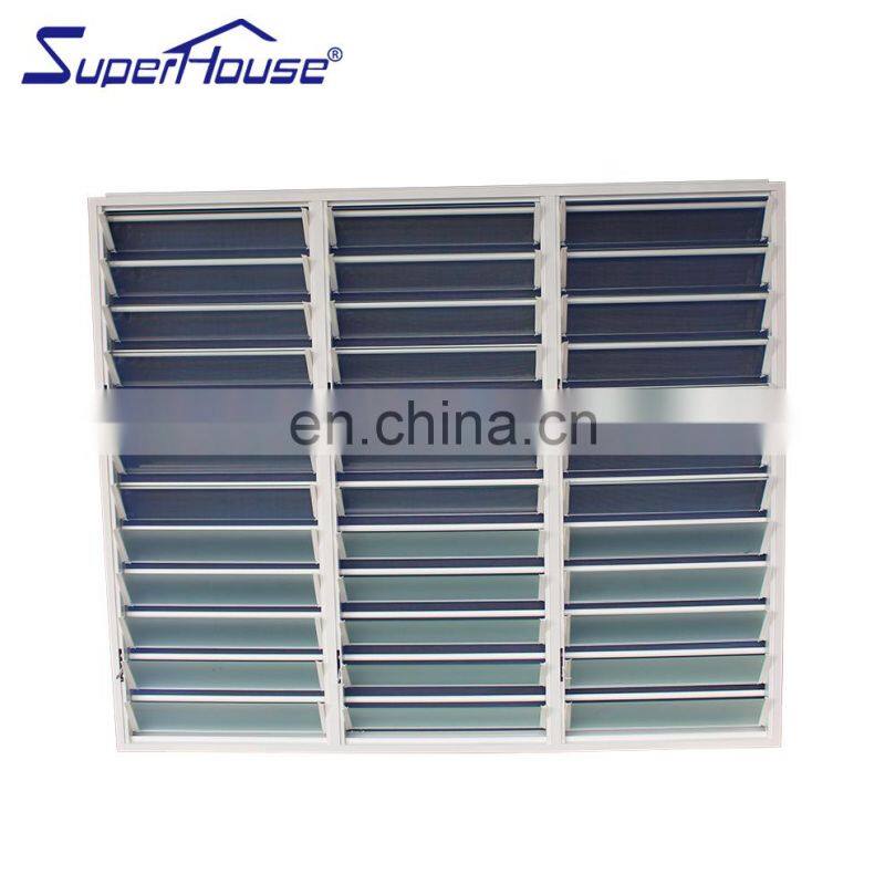 Superhouse Custom jalousie blinds louvers aluminium aluminum frame glass fixed louver louvre windows for house