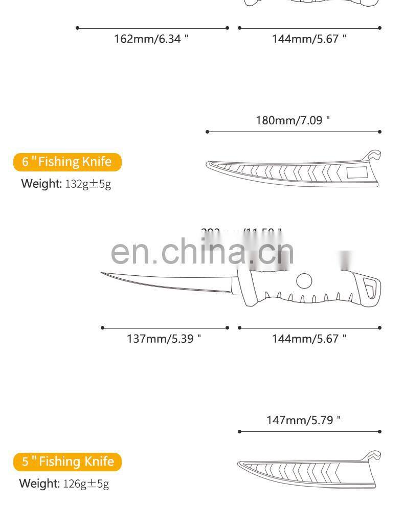 High Quality Outdoor Sports Equipment Knives For Fishing Willet Knife Fishing TPR&ABS Handle Black