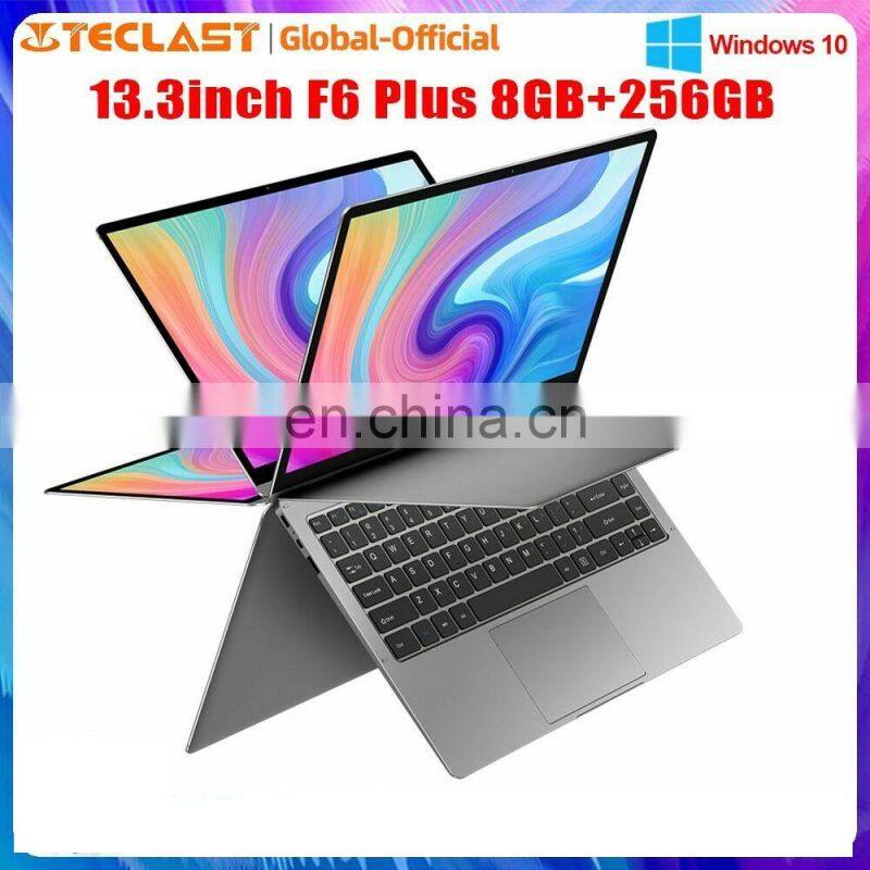 Teclast F6 Plus Laptop 13.3" IPS 360 Rotating Touch Screen Intel Gemini Lake N4100 Quad Core 8GB RAM 256GB SSD Win10 Notebook PC