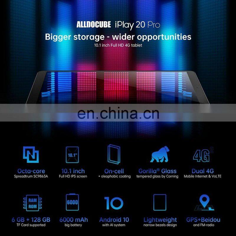 ALLDOCUBE iPlay 20 Pro 4G Call Tablet 10.1 inch 6GB+128GB Android 10 Support Google Play