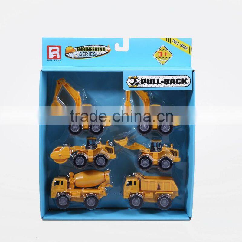 6 In 1 Mini Construction Plastic Trucks Playset