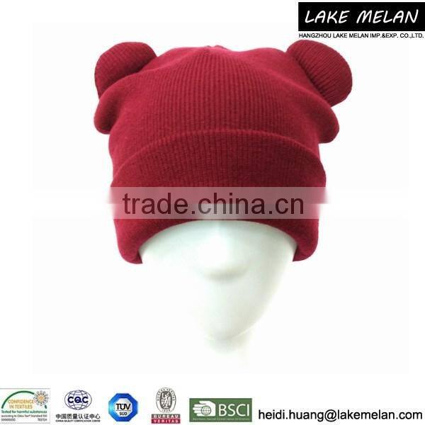 100% Acrylic Knitted Hat With Ear For AW 16