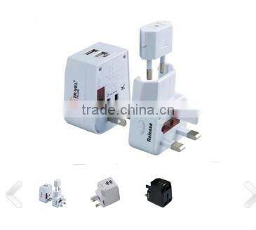 Global conversions plugs in USA phosphor bronze pc 100v-250v ac usb adaptor plugs in