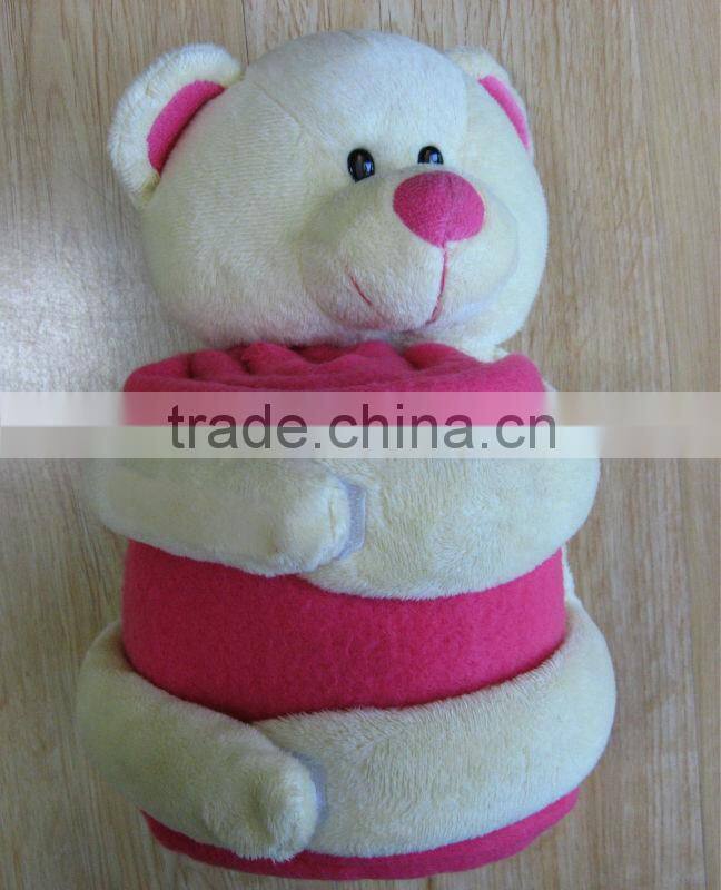 plush toy blanket/plush toy with blanket/baby blanket with plush toy