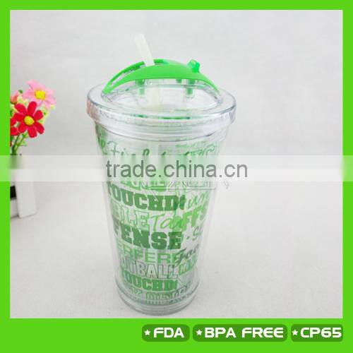 16oz double wall plastic cup with dome lid and straw ,NEW PRODUCT
