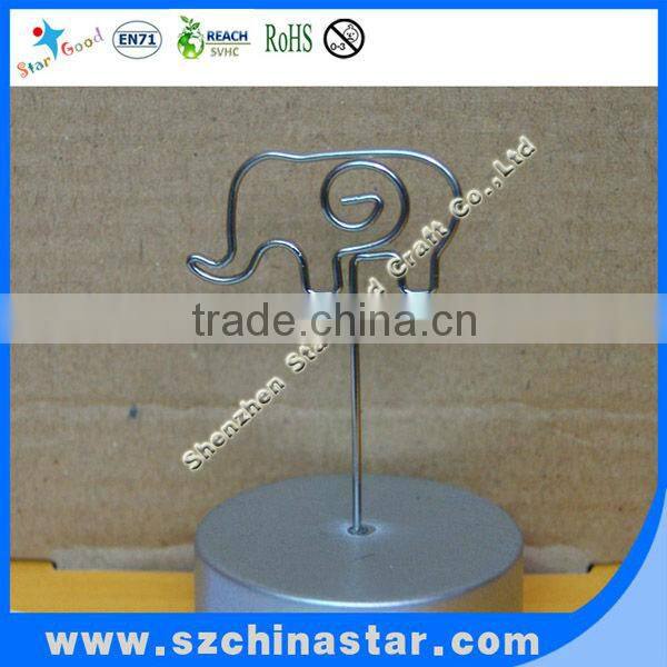 120cm height silver circle place card holder custom animal shape clip
