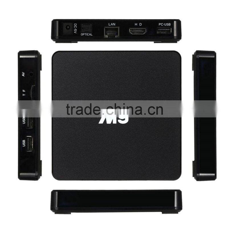 M9+ Android TV box Android 5.1 Amlogic S905 Quad Core 64 Bits 1G 8G Kodi XBMC 4K 3D LAN WIFI H.265 Airplay Miracast M9+ TV Box