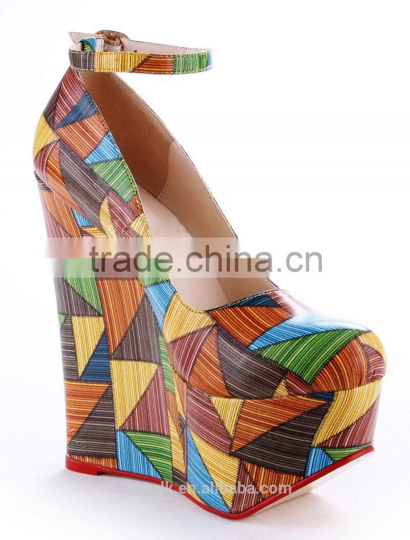 2015 Women shoes Large size Wedge High Heel Platform Shoes Women Sweet Style Shoes Unique Style Shoes
