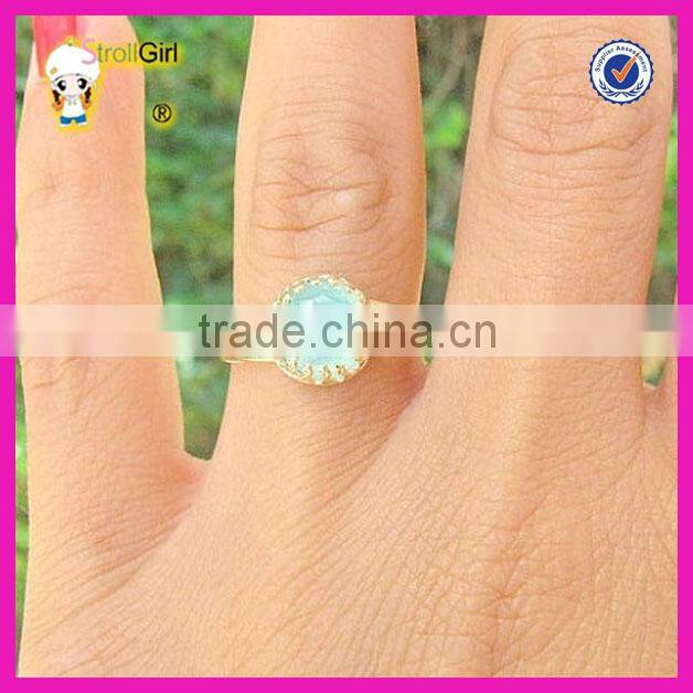 Fashion 925 sterling silver natural stone ring, hot sale chalcedony gemstone rings for women