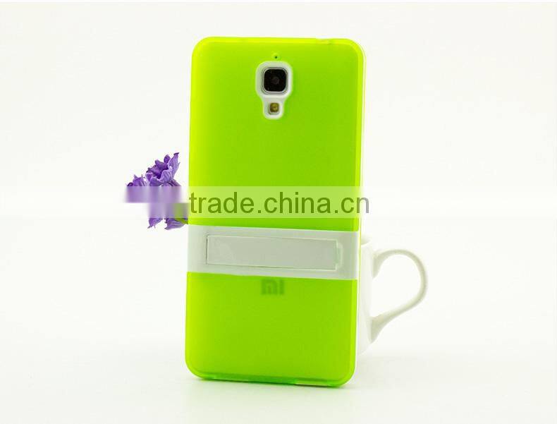 Keno Slim Fit Hybrid Flexible TPU Armor Defender Case with Kickstand for Xiaomi 4