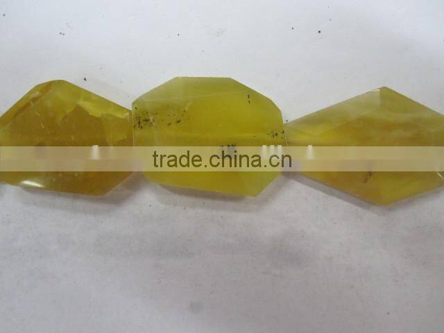 Wholesale Tumbled flat loosen faceted gemstone yellow opal