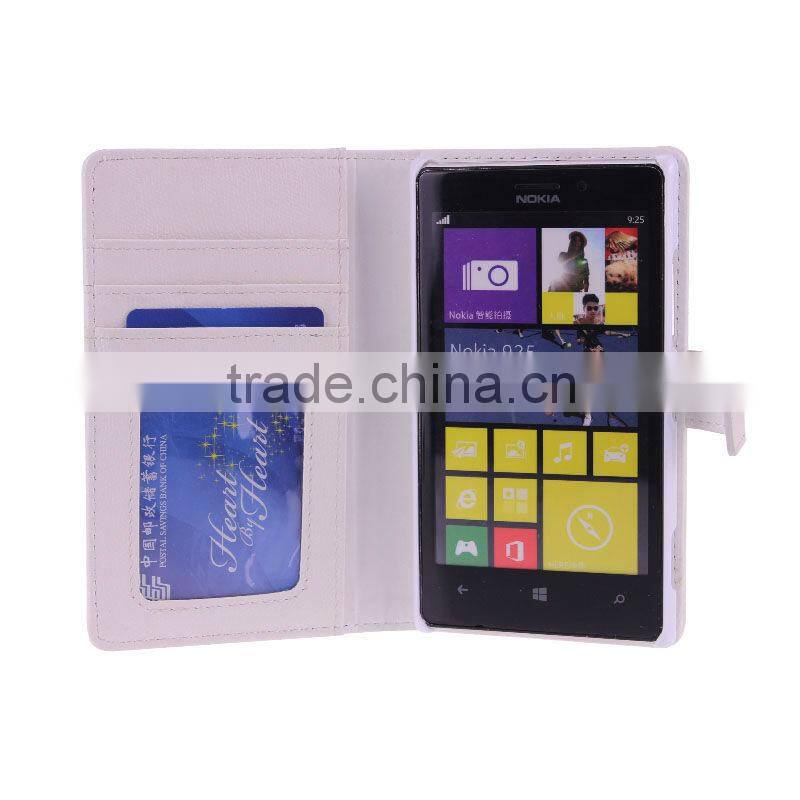 LEATHER FLIP WALLET CASE FOR NOKIA LUMIA 925
