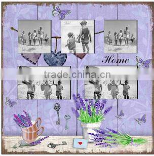 Distressed wood love frames for family use