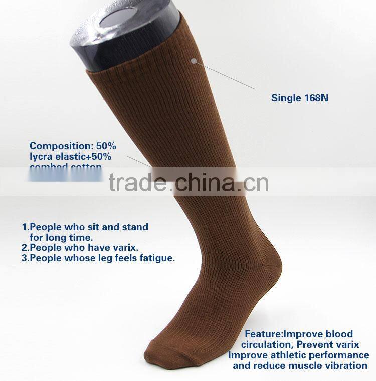High quality cotton compression stockings knee high for men