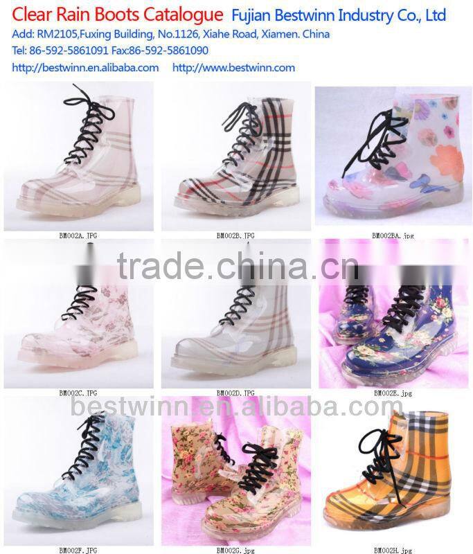 2016 lady High heel Rain Boots with lace