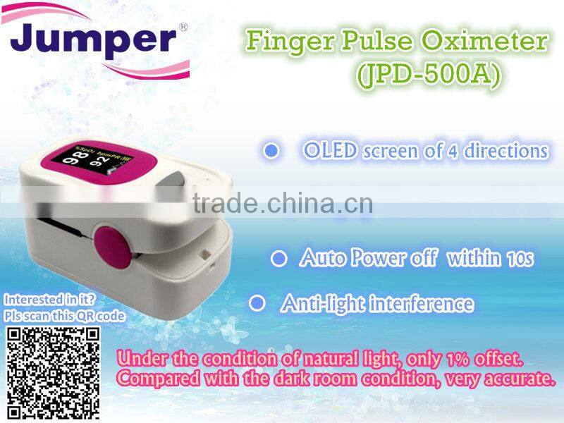 Oxygen monitor,finger pulse oximeter,CE approved,CMEF hot selling,OLED screen,JPD-500A