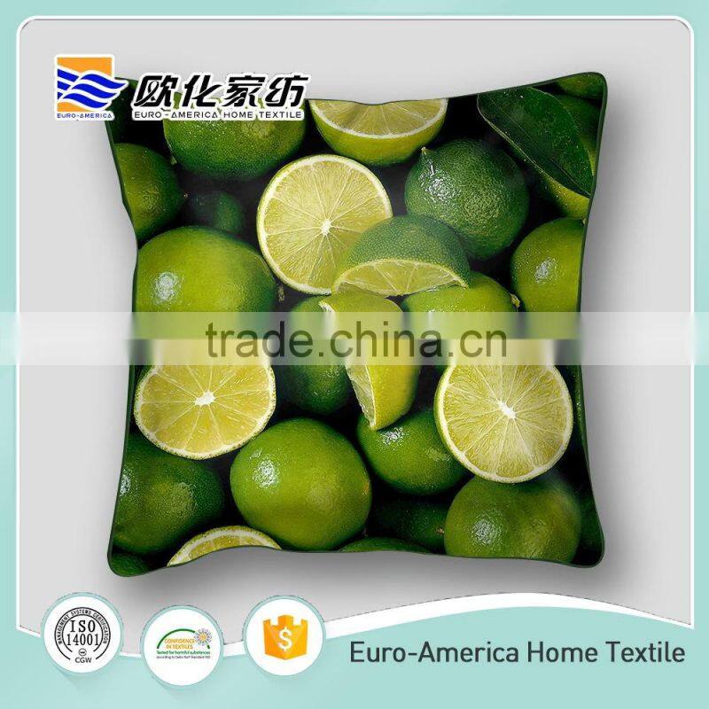 100% Cotton Strawberry Fruit Design Digital Printing Rest Home Car Pillow Cushion