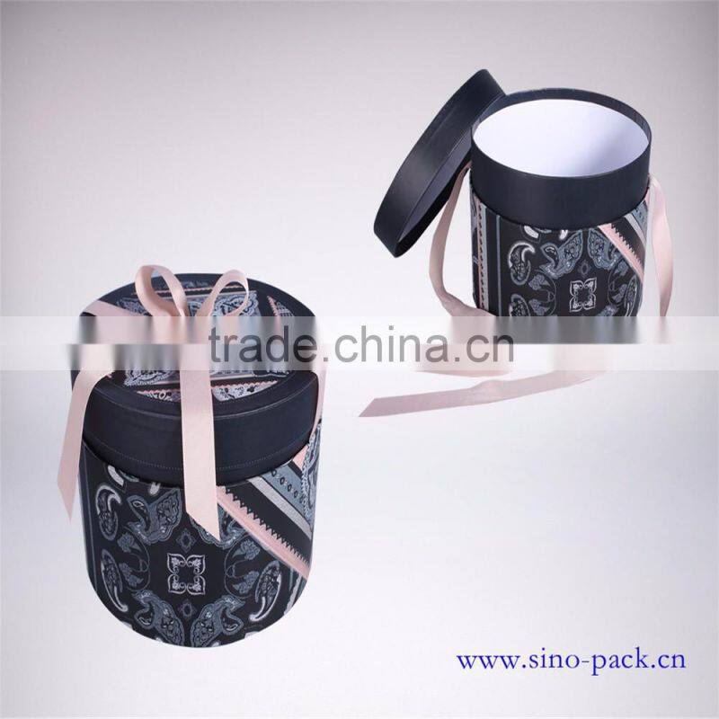 paper tube candle gift packaging box with ribbon