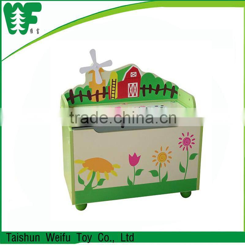 Children wooden toy box hand painted