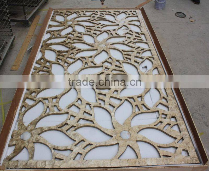 High-level hollow pattern capiz shell panel screen,decorative material