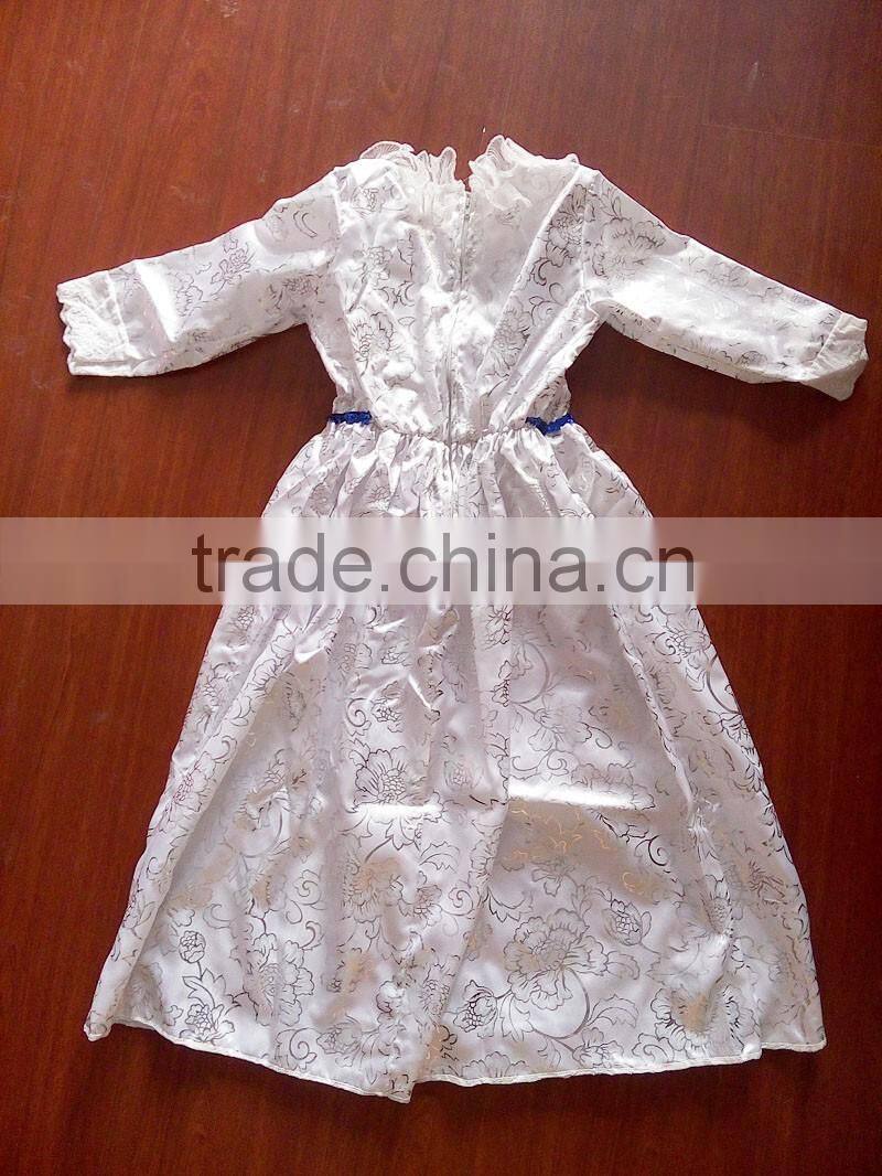 Children white fancy dress kids wedding dress costume