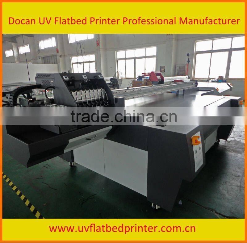 Large Format UV printer for Glass, KT board, currugated cardboard ,PVC leather, etc)Docan2518 flat bed uv printer
