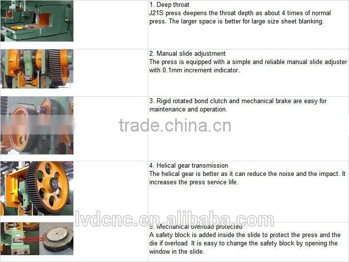 Mental Punching Machine/J21S-40 ton 50 ton DeepThroat Mechanical Power Press Machine Small With High Efficiency