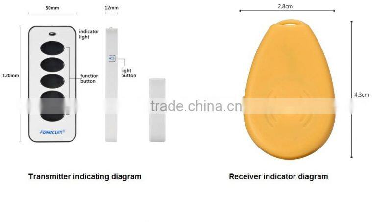 5-in-1 RF Locator Smart Key Finder With Led Light Remot Control Key Chain Sticker Key Finder