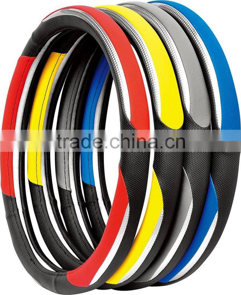 genuine leather shrink car steering wheel cover with S/M/L size