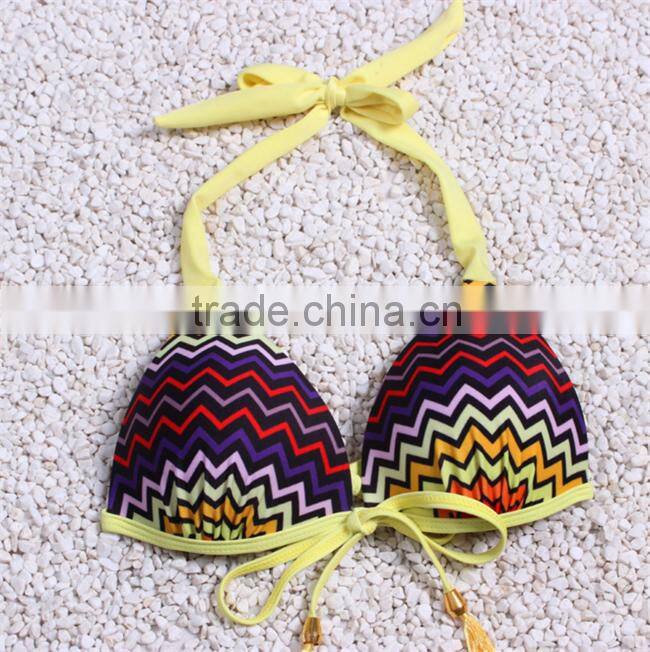 2016 wholesale Female Split Triangle Swimwear Sexy Printing bikini