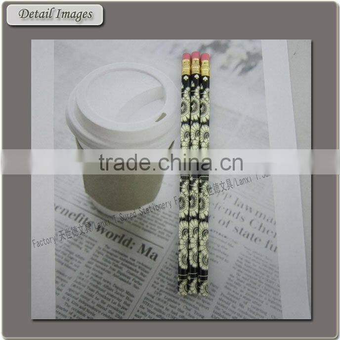 7 Inches HB Custom Printed Wooden Pencil With Eraser